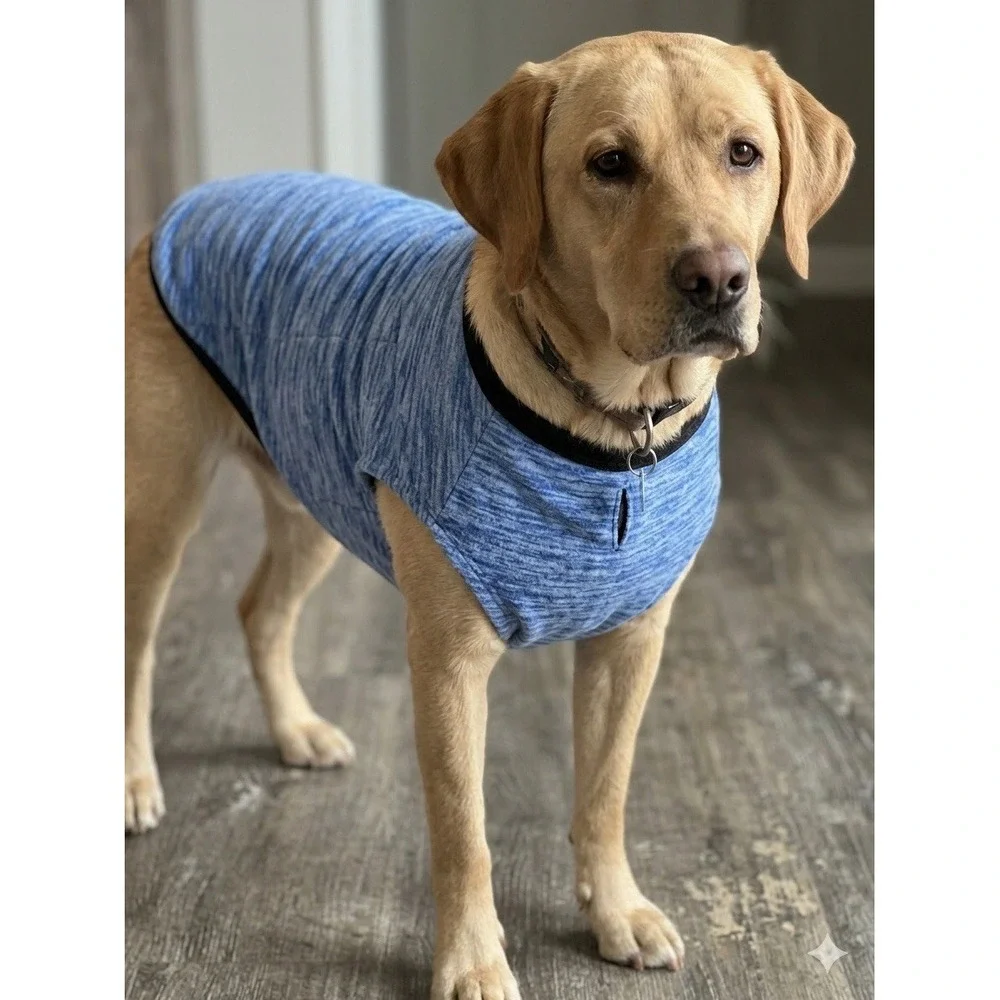 new! size medium st. Johns Bark dog fleece vest winter coat super warm Blue Vest